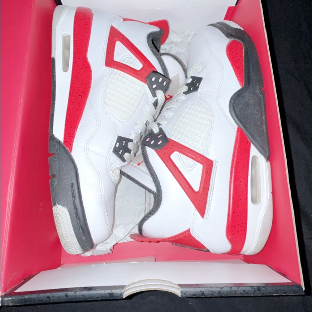 air jordan 4 retro (GS) white/fire red-black